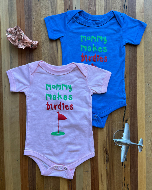 Mommy Makes Birdies Onesie PINK