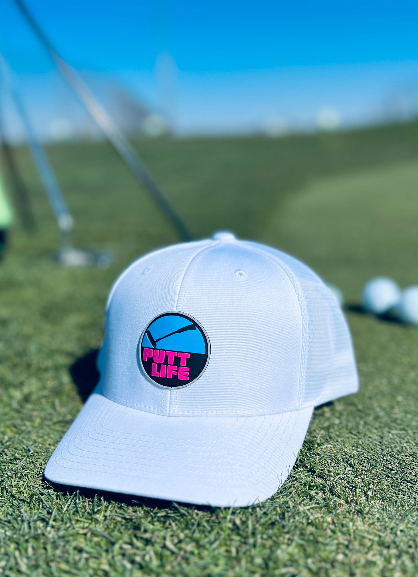 Putt Life and Putter Trucker Hat WHITE